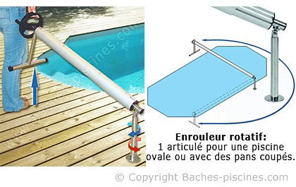 Enrouleur amovible bâche piscine en bois - Distripool