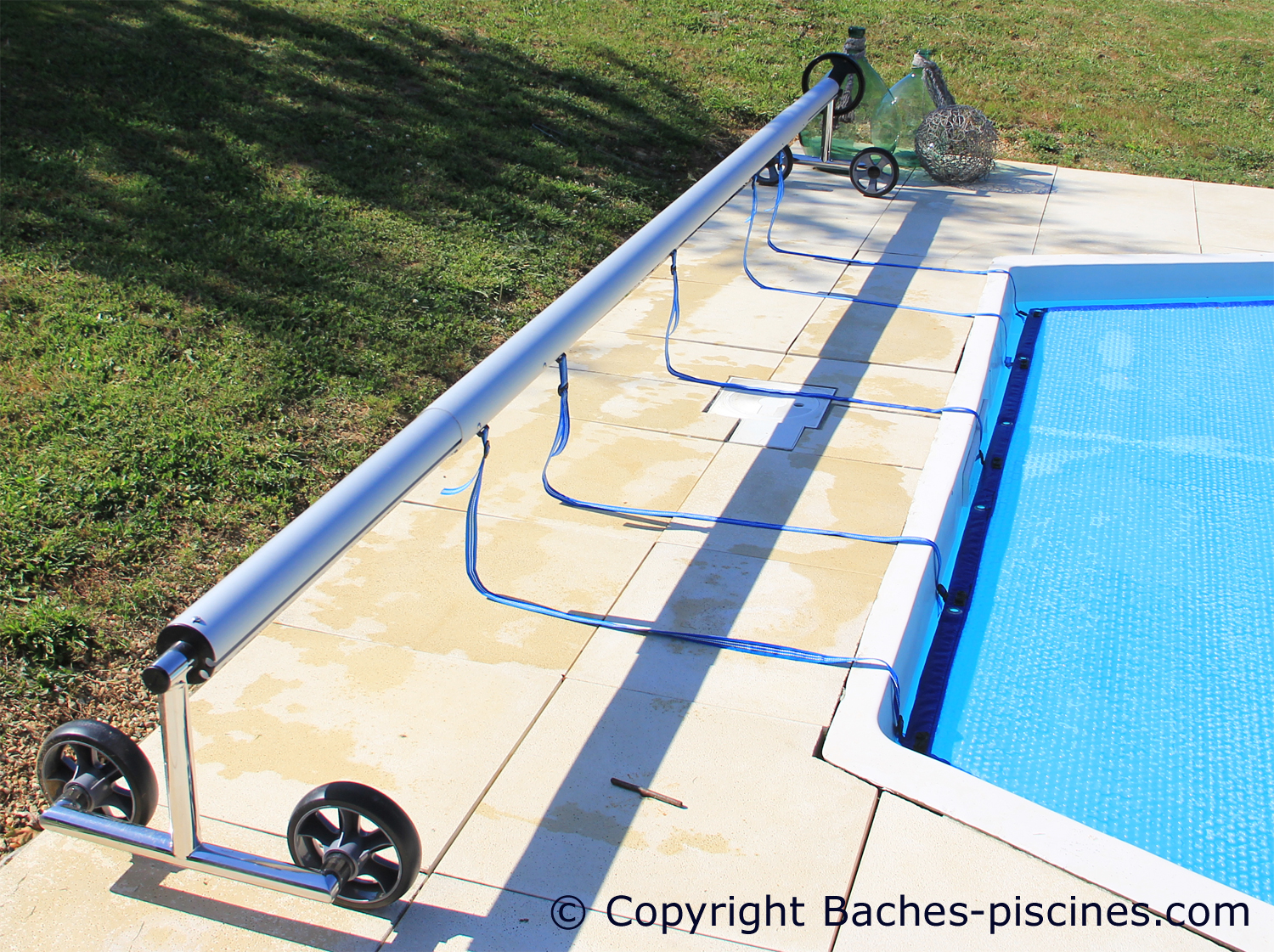 Enrouleur bâche piscine téléscopique Pro - Outlet Piscines